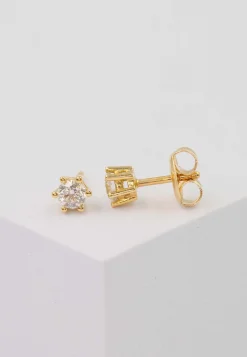 Solitär Ohrstecker 6-Griff-Fassung Gelbgold 750 Brillanten 0.50ct. 6.5mm