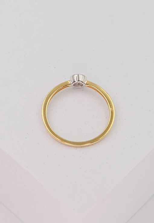 Solitär Ring Gelbgold 750, Brillanten 0.05ct. Trumiracle 0.20ct. (52)