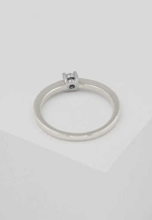 Solitär Ring 4-Griff-Fassung Weissgold 750, Brillant 0.15ct. (54)