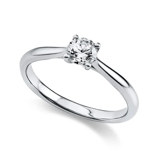 Solitär Ring 750/18K Weissgold Diamant 0.4ct.