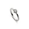 Solitär Ring Zargen-Fassung Weissgold 750, Brillant 0.20ct.