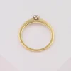 Solitär Ring Zargen-Fassung Gelbgold 750, Brillanten 0.15ct. Fassung Weissgold 750 (56)