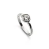 Solitär Ring Zargen-Fassung Weissgold 750, Brillant 0.50ct.