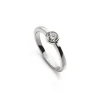 Solitär Ring Zargen-Fassung Weissgold 750, Brillant 0.15ct. (54)