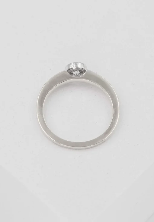 Solitär Ring Zargen-Fassung Weissgold 750, Brillant 0.33ct. (56)