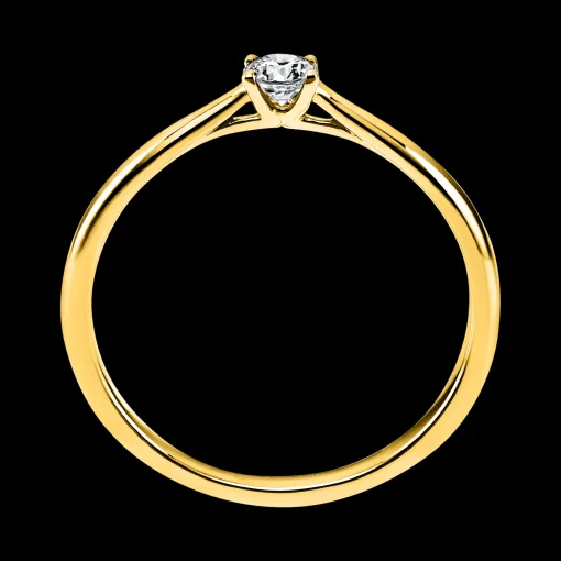 Solitär-Ring 4-Griff-Fassung, Diamant 0.15 ct.