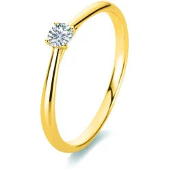 Solitär-Ring 750/18K Gelbgold Diamant 0.15ct.