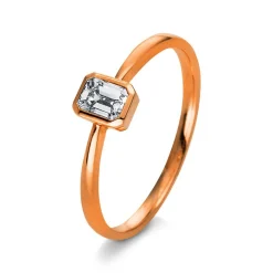 Solitär-Ring 750/18K Rotgold Diamant 0.3ct.