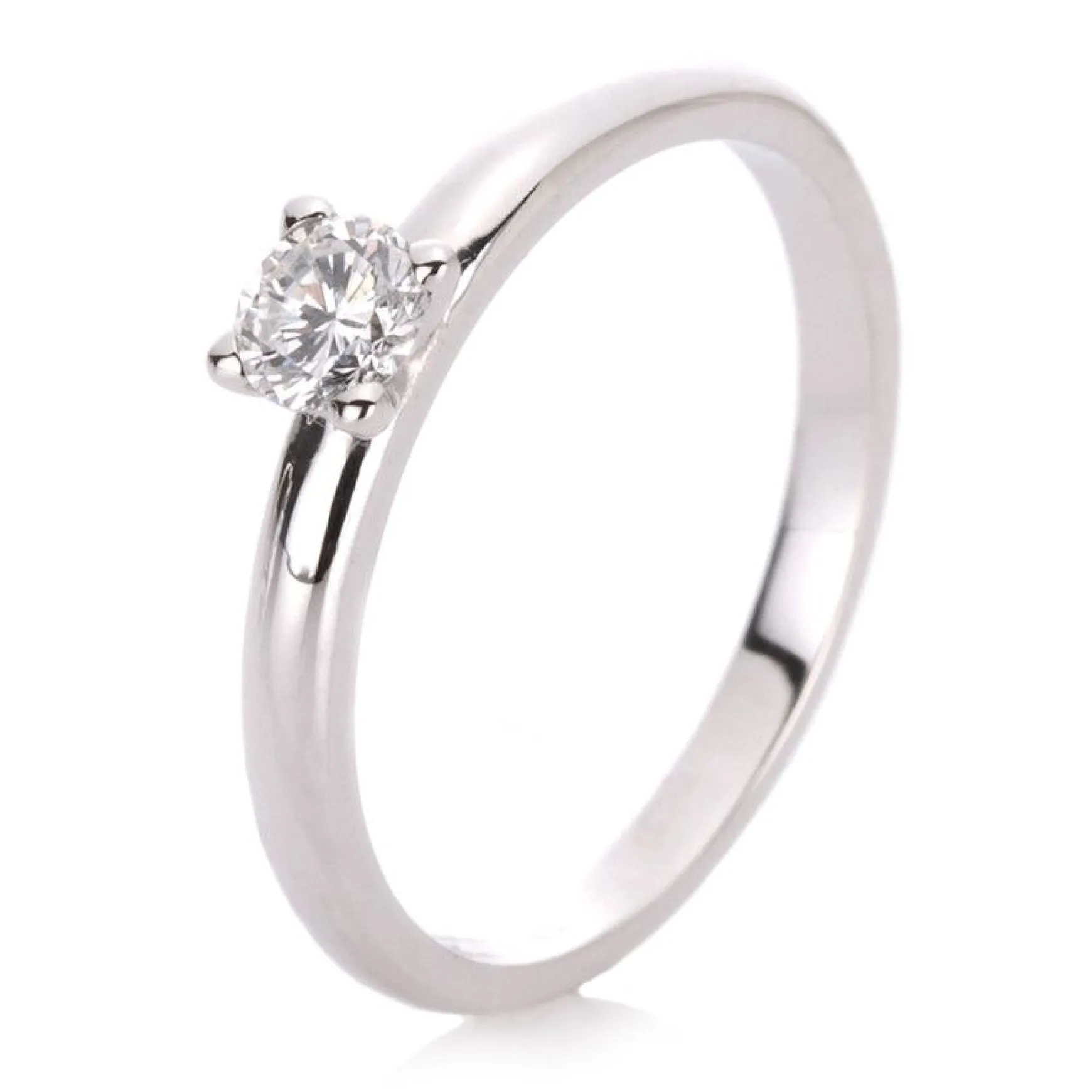 Solitär-Ring 585/14K Weissgold Diamant 0.25ct.
