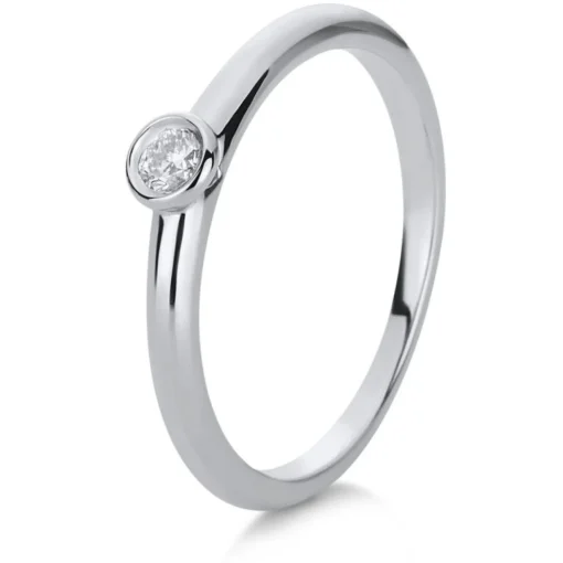 Solitär-Ring 750/18K Weissgold Diamant 0.3ct.