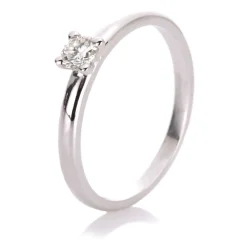 Solitär-Ring 585/14K Weissgold Diamant 0.2ct.