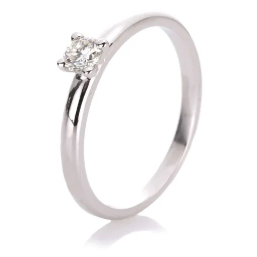 Solitär-Ring 585/14K Weissgold Diamant 0.2ct.