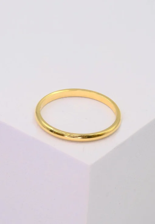 Trauring halbrund Gelbgold 750 (56)