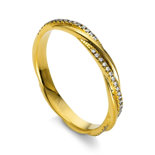 Trauring 750/18K Gelbgold Diamant 0.13ct.