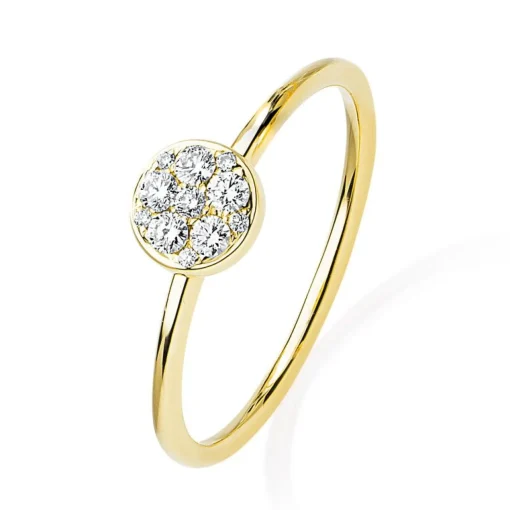 Verlobungsring 585/14K Gelbgold Diamant 0.15ct.
