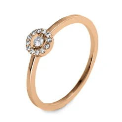 Verlobungsring 585/14K Roségold Diamant 0.12ct.