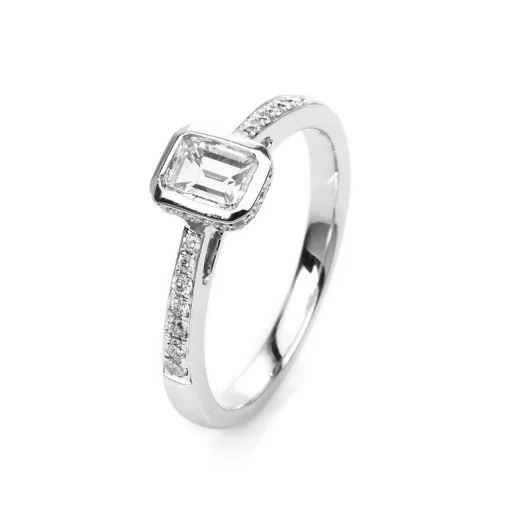 Verlobungsring 750/18K Weissgold Diamant 0.7ct.