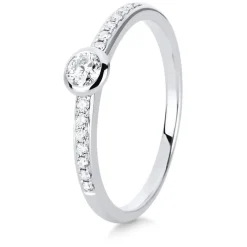 Verlobungsring 585/14K Weissgold Diamant 0.24ct.