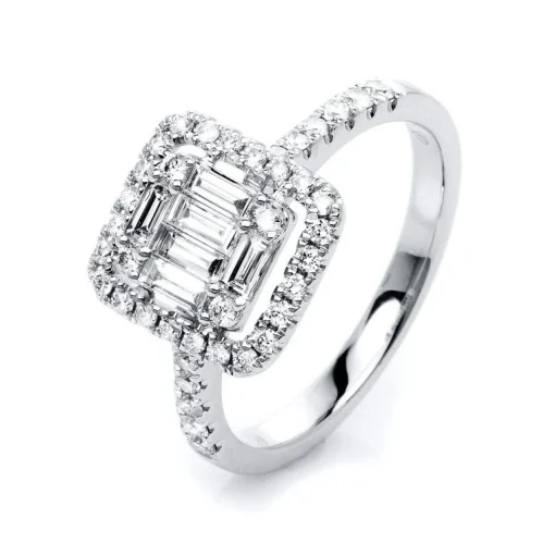 Verlobungsring 750/18K Weissgold Diamant 0.78ct.