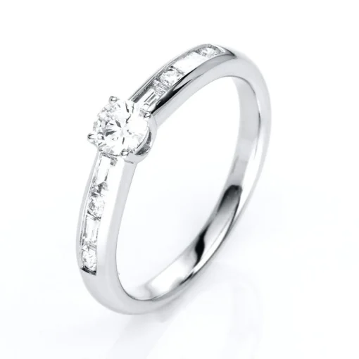 Verlobungsring 750/18K Weissgold Diamant 0.51ct.