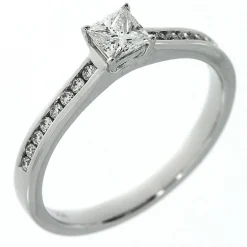 Verlobungsring 585/14K Weissgold Diamant 0.45ct.