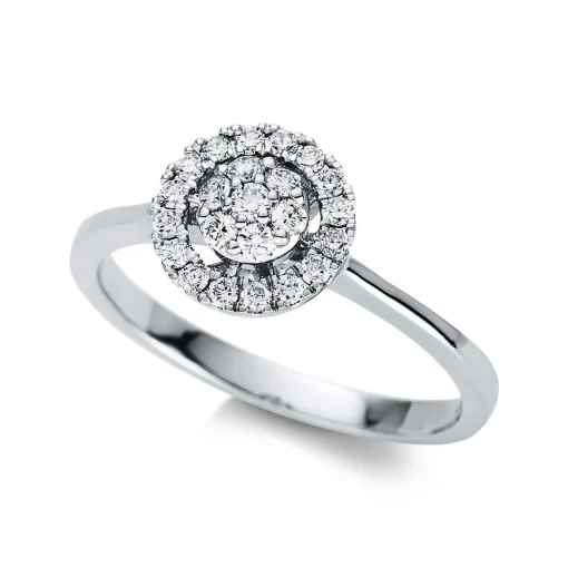 Verlobungsring 750/18K Weissgold Diamant 0.28ct.