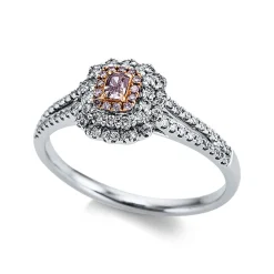 Verlobungsring 750/18K Weissgold/Rotgold Diamant 0.46ct.